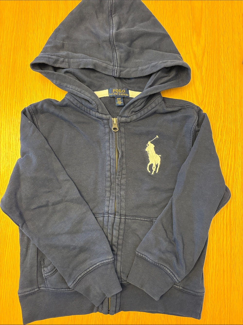 Polo Ralph Lauren Kids Navy Zip-Up Hooded Zip Up - size 4/4T